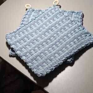 Handmade Woven Pot Holders - Hydrangea & Powder Blue
